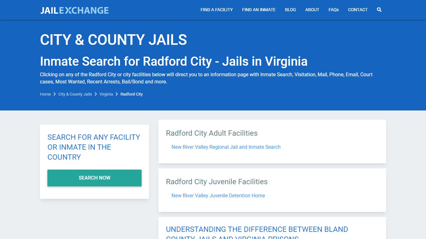 New River Valley Regional Jail - Radford Inmates